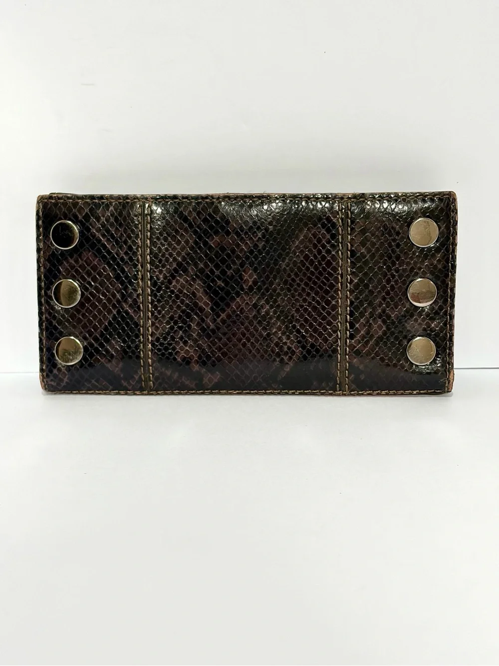 Hammitt 110 North Wallet In Olivine Snake 🐍 With Gunmetal Hardware GUC!!!
